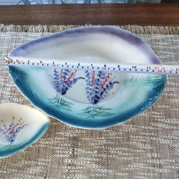 Studio Art Pottery Bowls Set of 2, Carol Smeraldo Hand Painted 12.5" and 6.75" - Picture 11 of 14